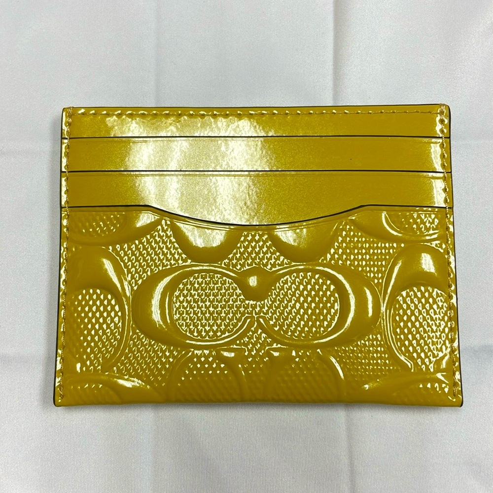 Coach Slim ID Card Case Signature Patent Leather
